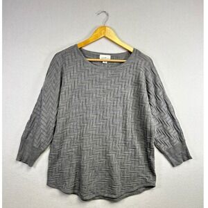 Judith Smith Collection Women's Gray Textured Knit Sweater‎ XL